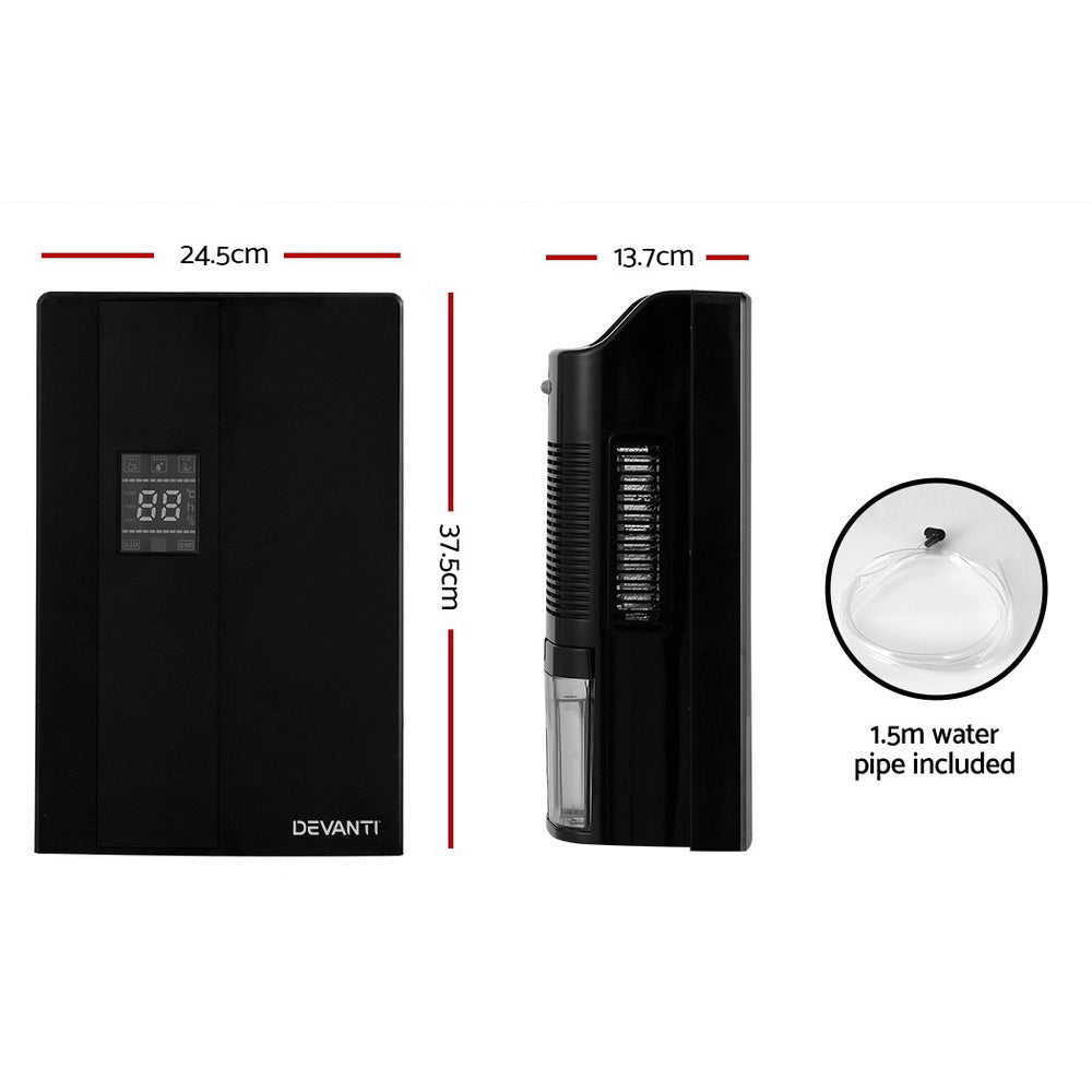 Devanti 2L Dehumidifier Air Purify Black - ZenDiffusers.com.au