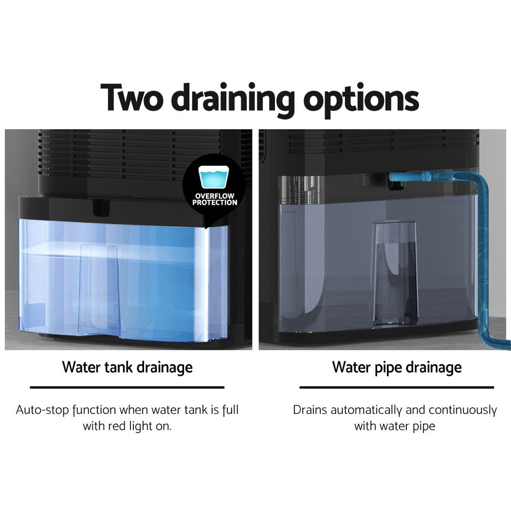 Devanti 2L Dehumidifier Air Purify Black - ZenDiffusers.com.au