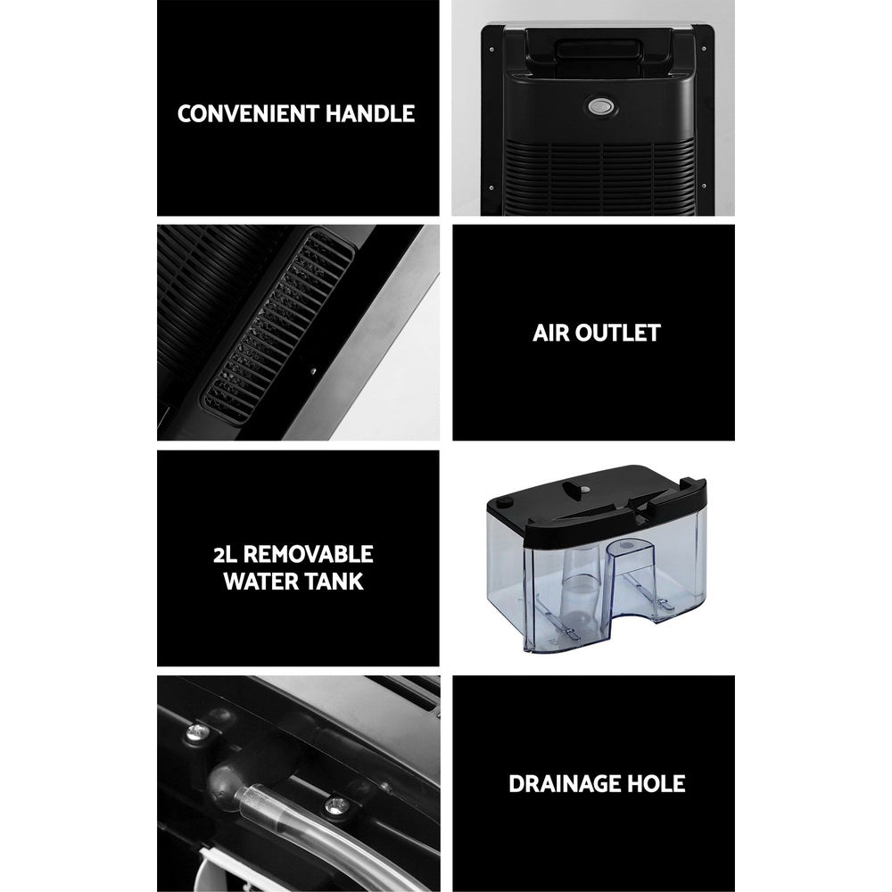 Devanti 2L Dehumidifier Air Purify Black - ZenDiffusers.com.au