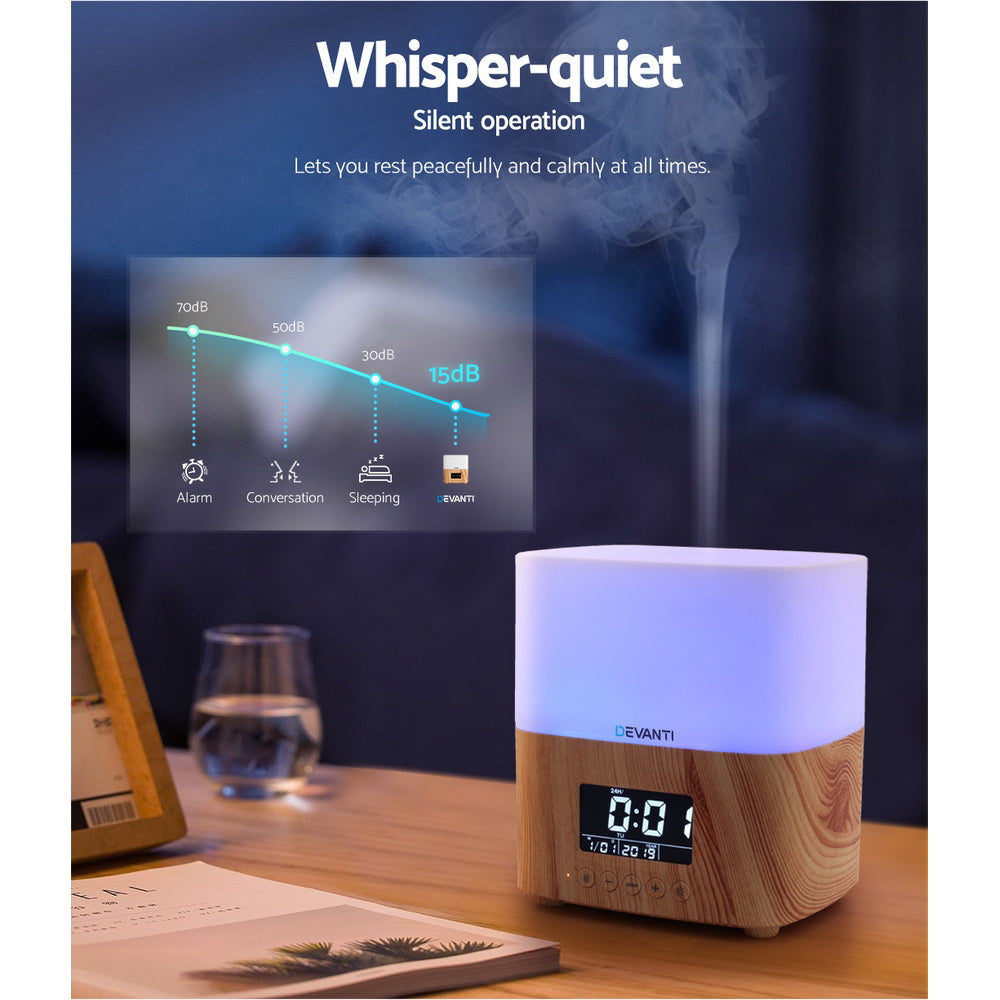 Devanti Aroma Diffuser Aromatherapy Humidifier Essential Oil Clock (OUT OF STOCK) - ZenDiffusers.com.au