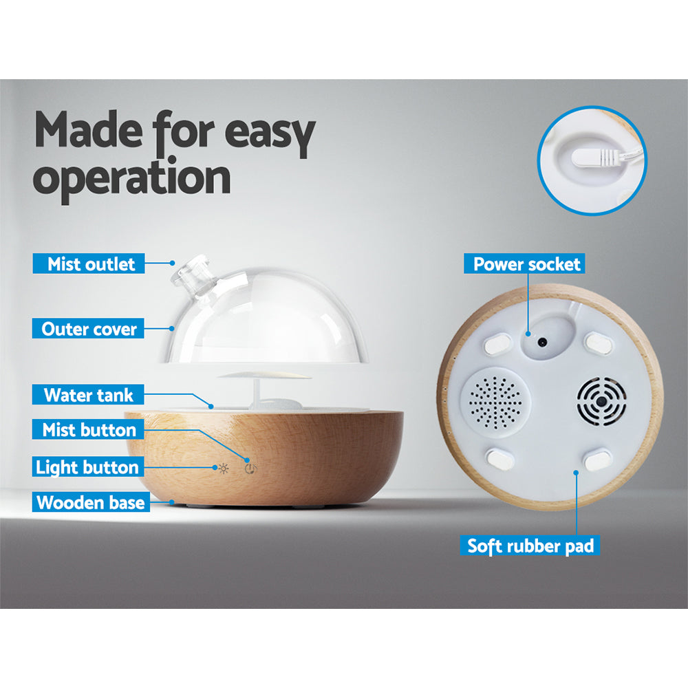 Devanti Aroma Diffuser Aromatherapy Humidifier Purifier Essential Oil LED Glass - ZenDiffusers.com.au