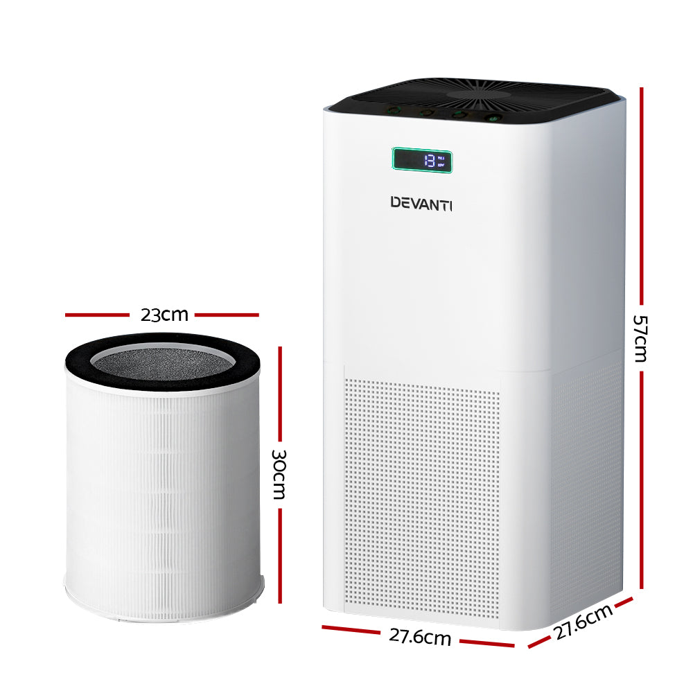 Devanti Air Purifier HEPA Filter PM2.5 Smoke Dust Germ Odor Cleaner Freshener - ZenDiffusers.com.au