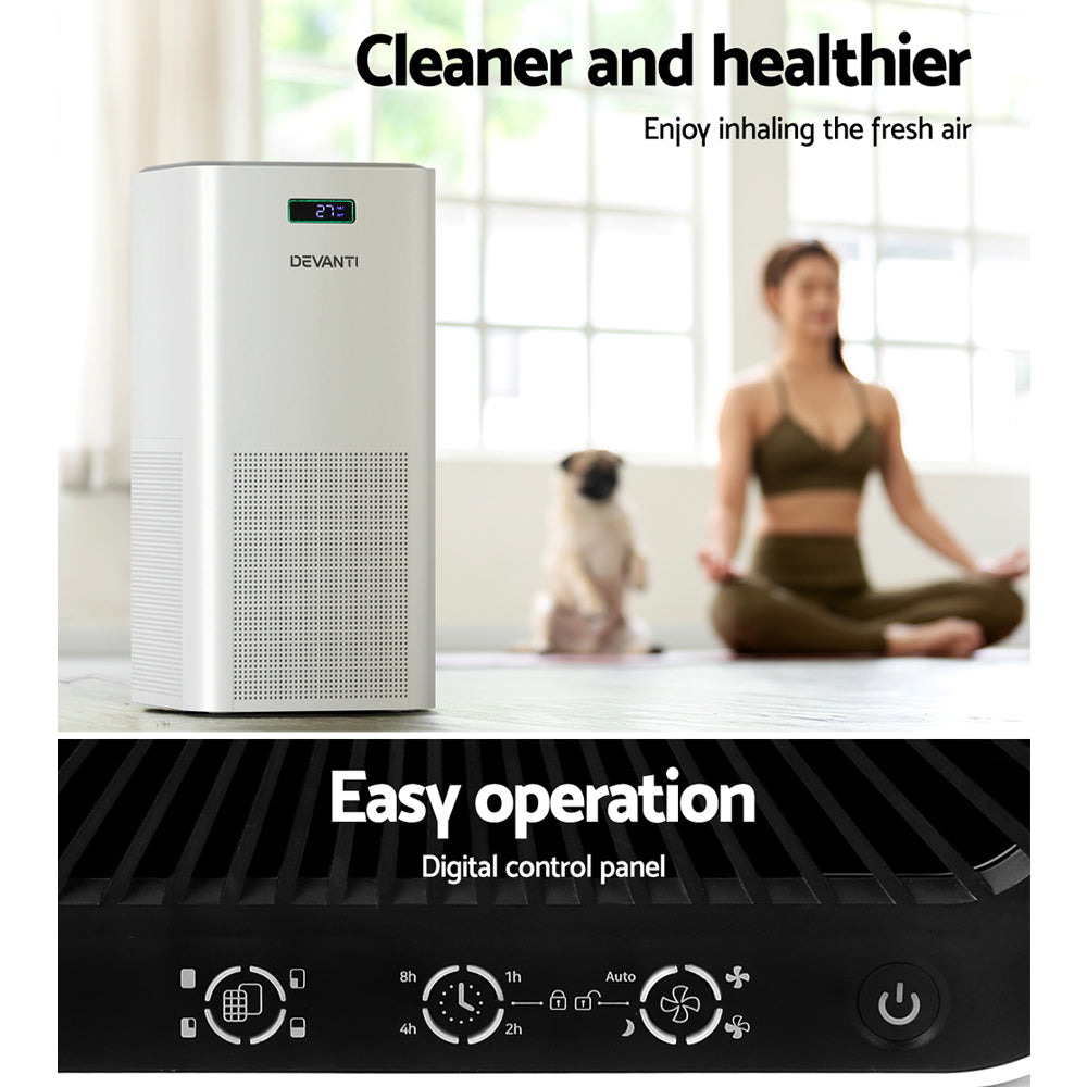 Devanti Air Purifier HEPA Filter PM2.5 Smoke Dust Germ Odor Cleaner Freshener - ZenDiffusers.com.au