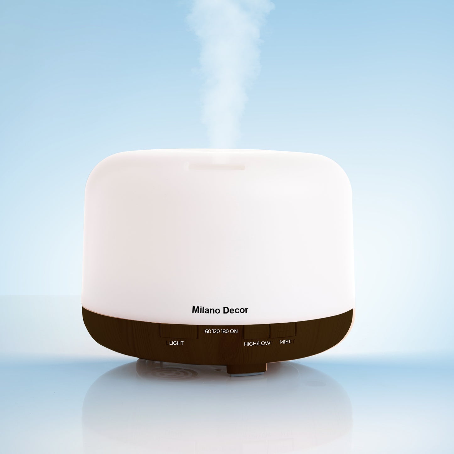 Milano Decor Mood Light Diffuser 500ml Ultrasonic Humidifier With 3 Pack Oils - Dark Wood - ZenDiffusers.com.au