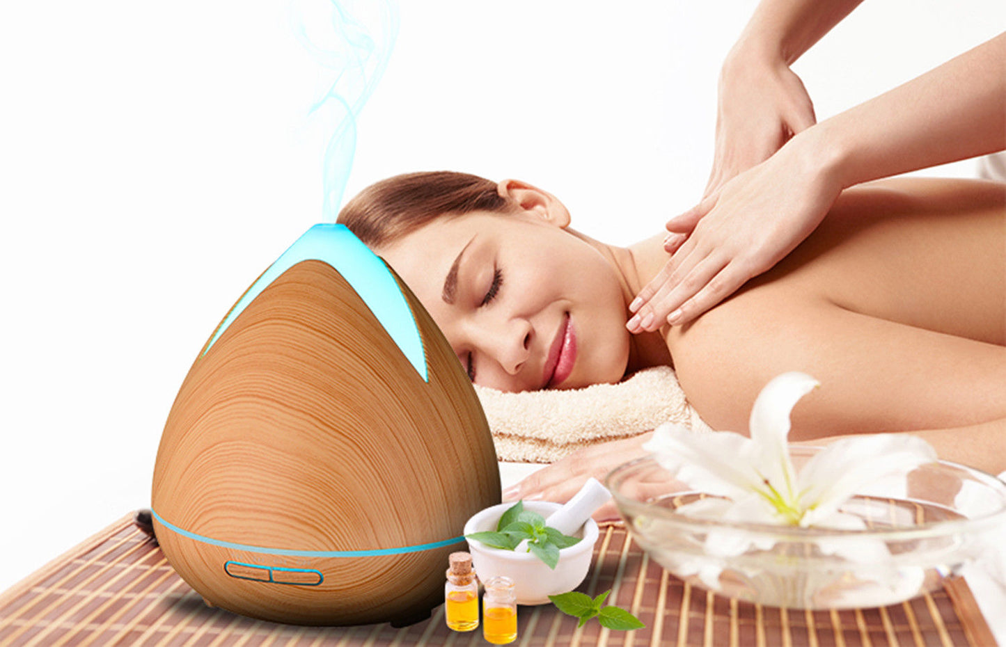 Essential Oils Ultrasonic Aromatherapy Diffuser Air Humidifier Purify 400ML - Light Wood - ZenDiffusers.com.au
