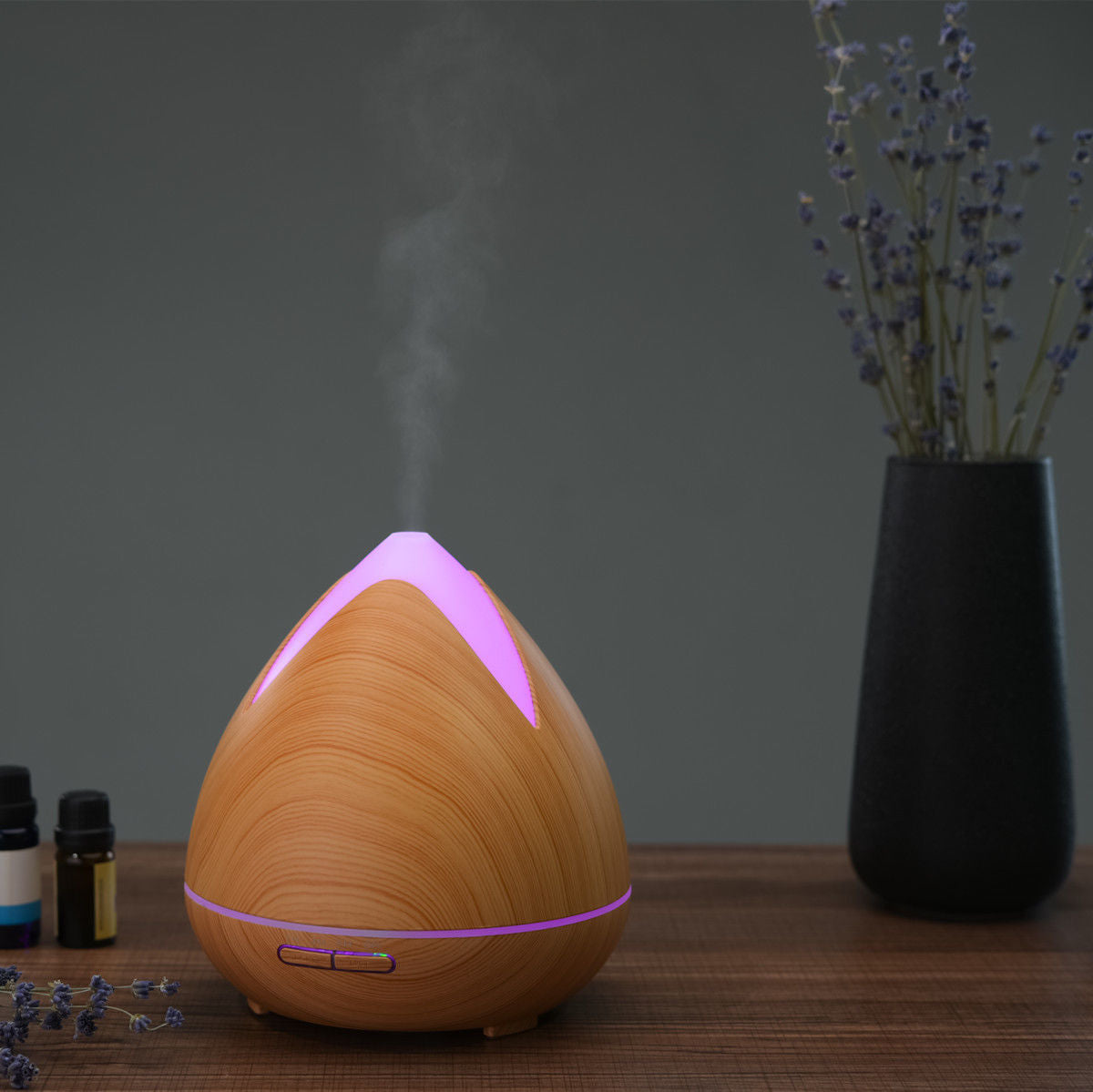 Essential Oils Ultrasonic Aromatherapy Diffuser Air Humidifier Purify 400ML - Light Wood - ZenDiffusers.com.au