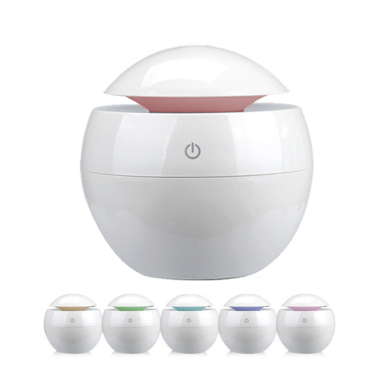 Milano Ultrasonic USB Diffuser with 10 Aroma Oils Humidifier LED Light 130ml - White - ZenDiffusers.com.au