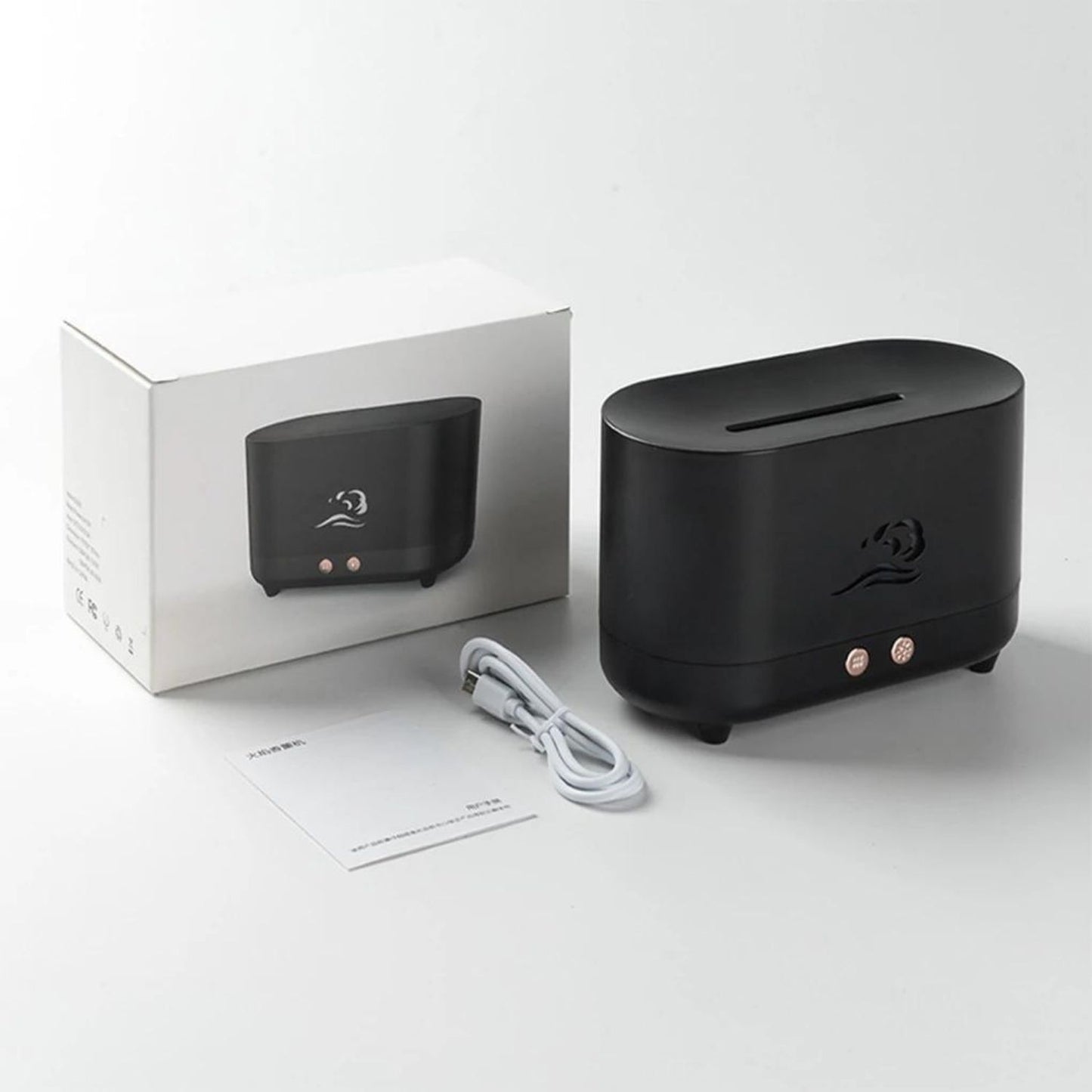 GOMINIMO Flame Humidifier Wind 225ml Black GO-AD-103-HGJ - ZenDiffusers.com.au