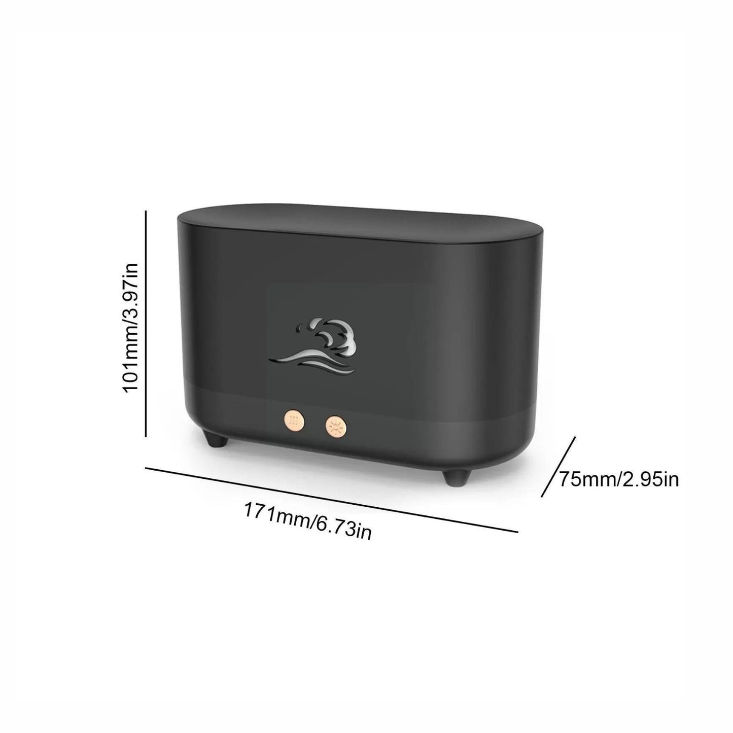 GOMINIMO Flame Humidifier Wind 225ml Black GO-AD-103-HGJ - ZenDiffusers.com.au