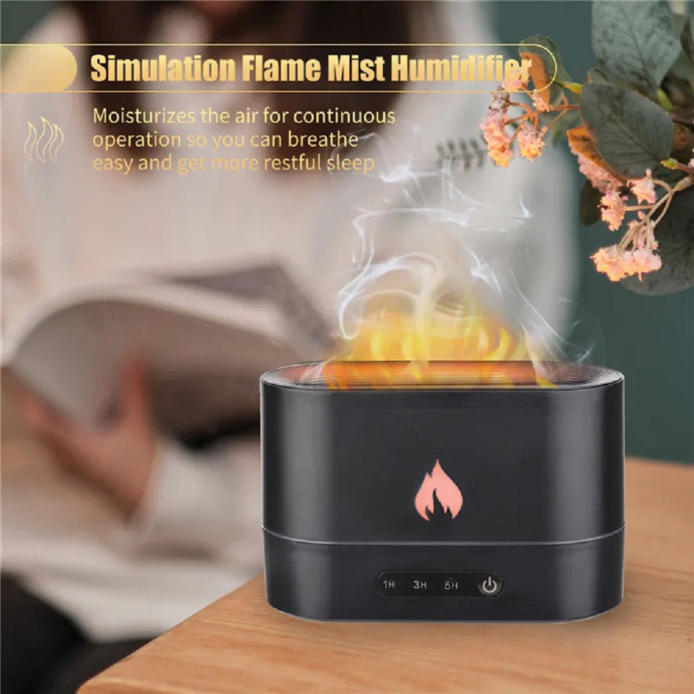 GOMINIMO Flame Humidifier Fire 250ml Black GO-AD-105-HGJ - ZenDiffusers.com.au