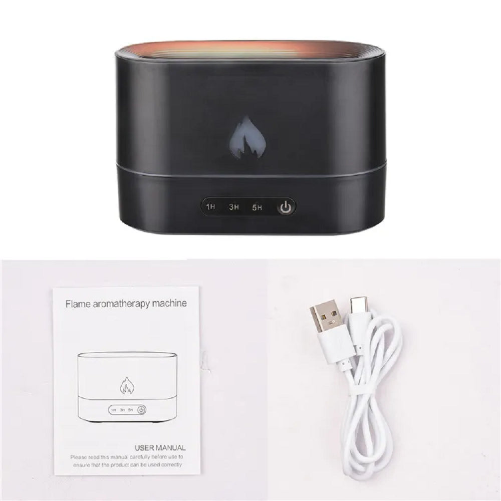 GOMINIMO Flame Humidifier Fire 250ml Black GO-AD-105-HGJ - ZenDiffusers.com.au