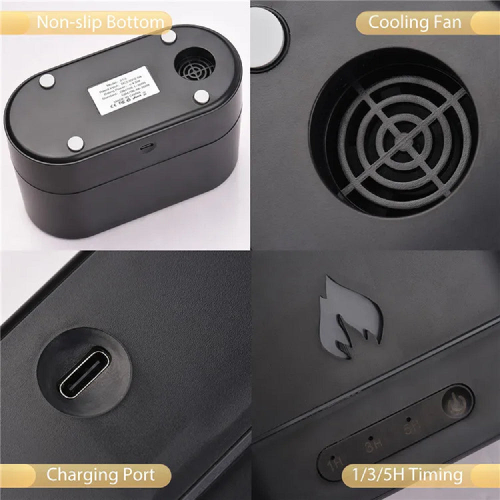 GOMINIMO Flame Humidifier Fire 250ml Black GO-AD-105-HGJ - ZenDiffusers.com.au
