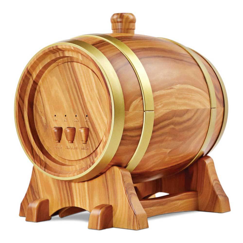 Essential Oil Aroma Diffuser - 350ml Barrel Wood Ultrasonic Air Mist Humidifier - Zen Eunoia