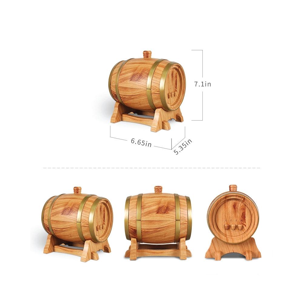 Essential Oil Aroma Diffuser - 350ml Barrel Wood Ultrasonic Air Mist Humidifier - Zen Eunoia