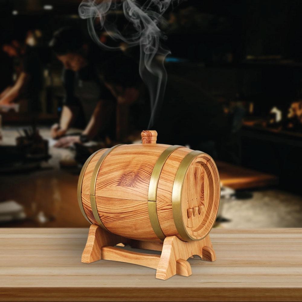 Essential Oil Aroma Diffuser - 350ml Barrel Wood Ultrasonic Air Mist Humidifier - Zen Eunoia