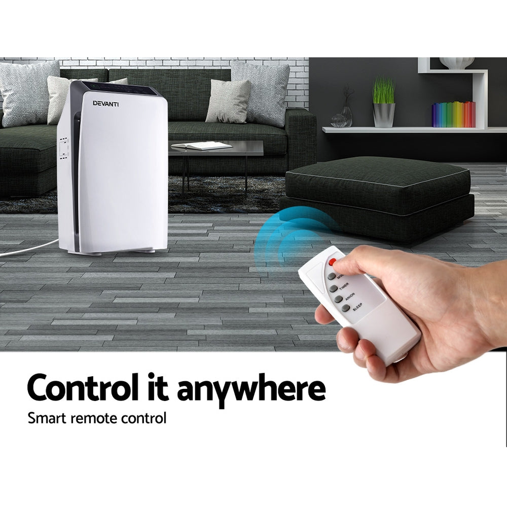 Devanti Air Purifier Cleaner Home Purifiers Odour Sensor HEPA Filter - Devanti